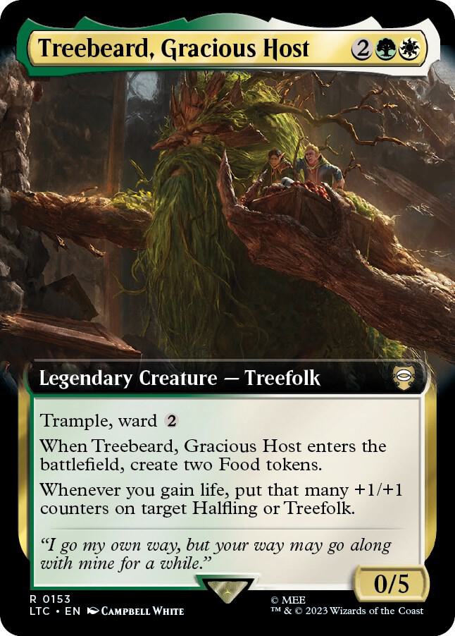 Treebeard, Gracious Host (Extended Art) 153 card from Commander: The Lord of the Rings: Tales of Middle-earth