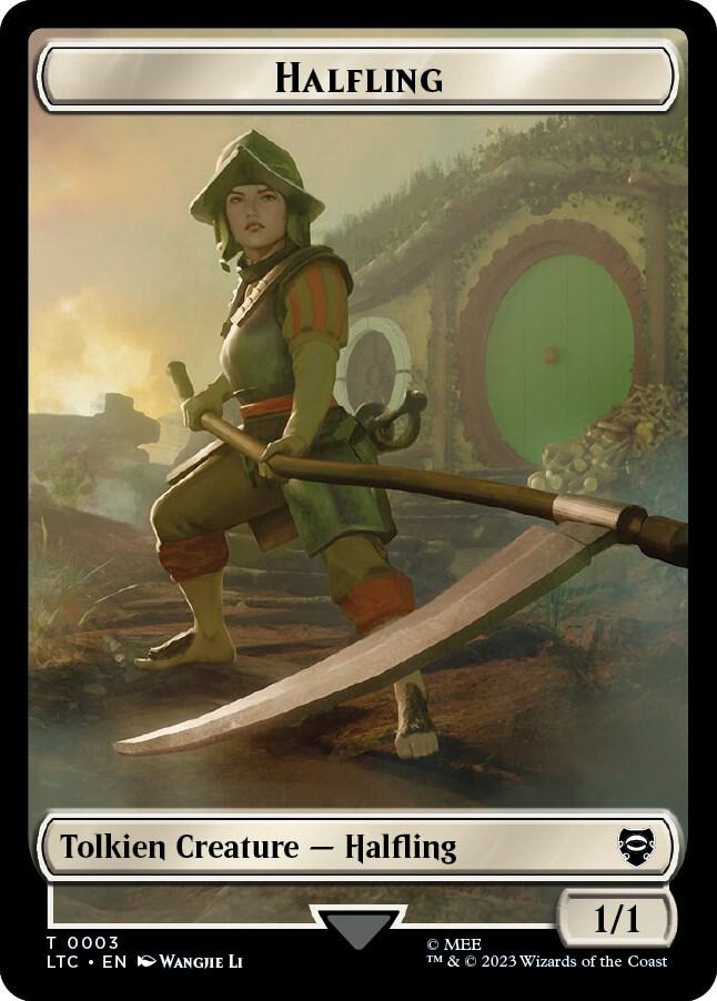 Halfling // Treasure Double-Sided Token 3 // 12 card from Commander: The Lord of the Rings: Tales of Middle-earth