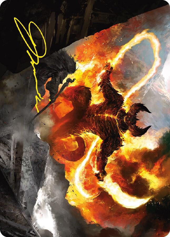 The Balrog, Flame of Udun Art Card (Gold-Stamped Signature) 36 card from Art Series: Universes Beyond: The Lord of the Rings: Tales of Middle-earth
