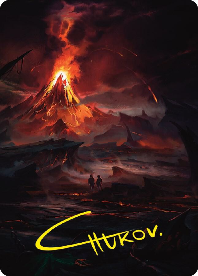 Valley of Gorgoroth Art Card (Gold-Stamped Signature) 80 card from Art Series: Universes Beyond: The Lord of the Rings: Tales of Middle-earth
