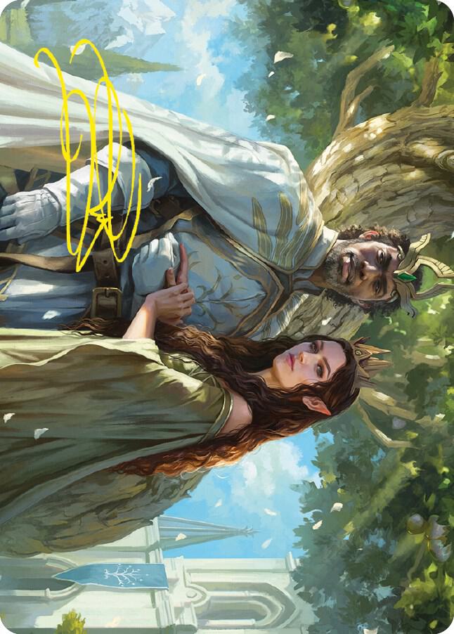 Aragorn and Arwen, Wed Art Card (Gold-Stamped Signature) 33 card from Art Series: Universes Beyond: The Lord of the Rings: Tales of Middle-earth