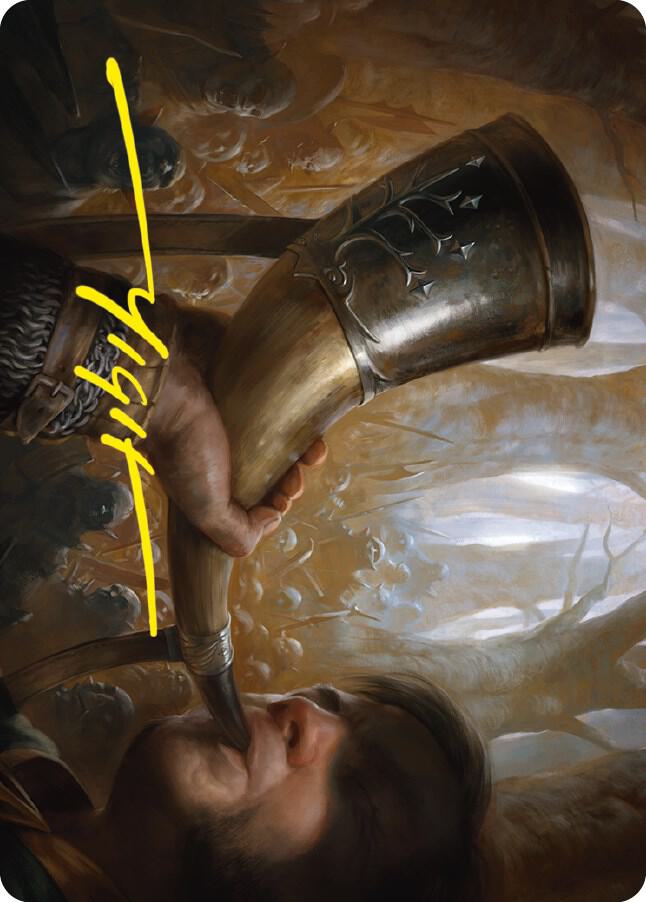 Horn of Gondor Art Card (Gold-Stamped Signature) 29 card from Art Series: Universes Beyond: The Lord of the Rings: Tales of Middle-earth