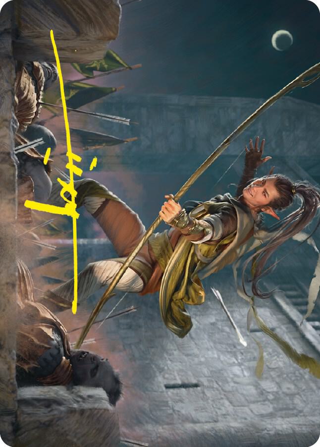 Legolas, Counter of Kills Art Card (Gold-Stamped Signature) 17 card from Art Series: Universes Beyond: The Lord of the Rings: Tales of Middle-earth