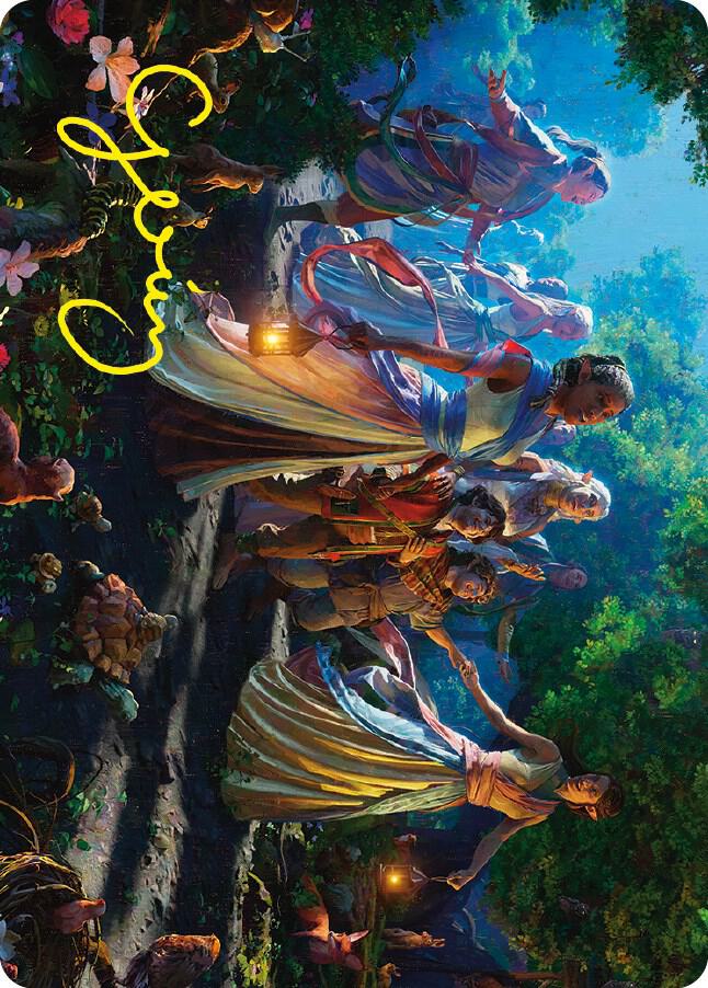 Realm Seekers Art Card (Gold-Stamped Signature) 74 card from Art Series: Universes Beyond: The Lord of the Rings: Tales of Middle-earth