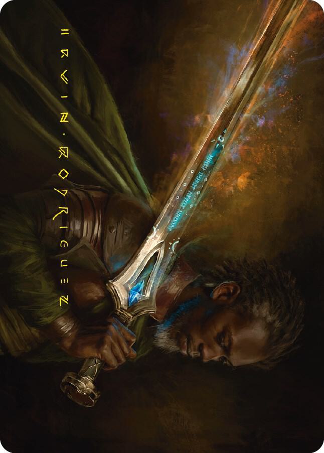 Anduril, Flame of the West Art Card (Gold-Stamped Signature) 28 card from Art Series: Universes Beyond: The Lord of the Rings: Tales of Middle-earth