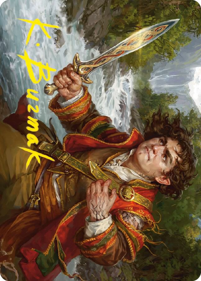 Frodo Baggins Art Card (16/81) (Gold-Stamped Signature) card from Art Series: Universes Beyond: The Lord of the Rings: Tales of Middle-earth