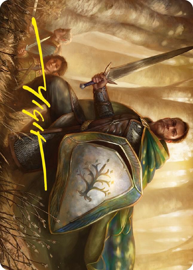 Boromir, Warden of the Tower Art Card (Gold-Stamped Signature) 1 card from Art Series: Universes Beyond: The Lord of the Rings: Tales of Middle-earth