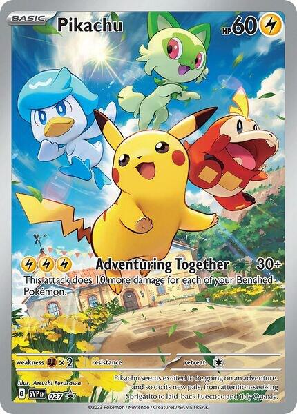 Pikachu 027 card from SV: Scarlet & Violet Promo Cards
