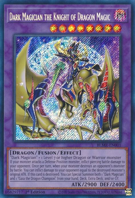 Dark Magician the Knight of Dragon Magic BLMR-EN001 card from Battles of Legend: Monstrous Revenge