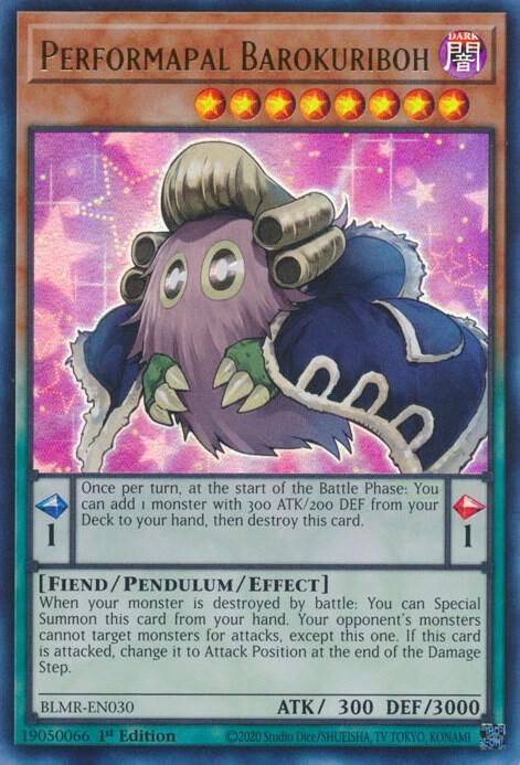 Performapal Barokuriboh BLMR-EN030 card from Battles of Legend: Monstrous Revenge
