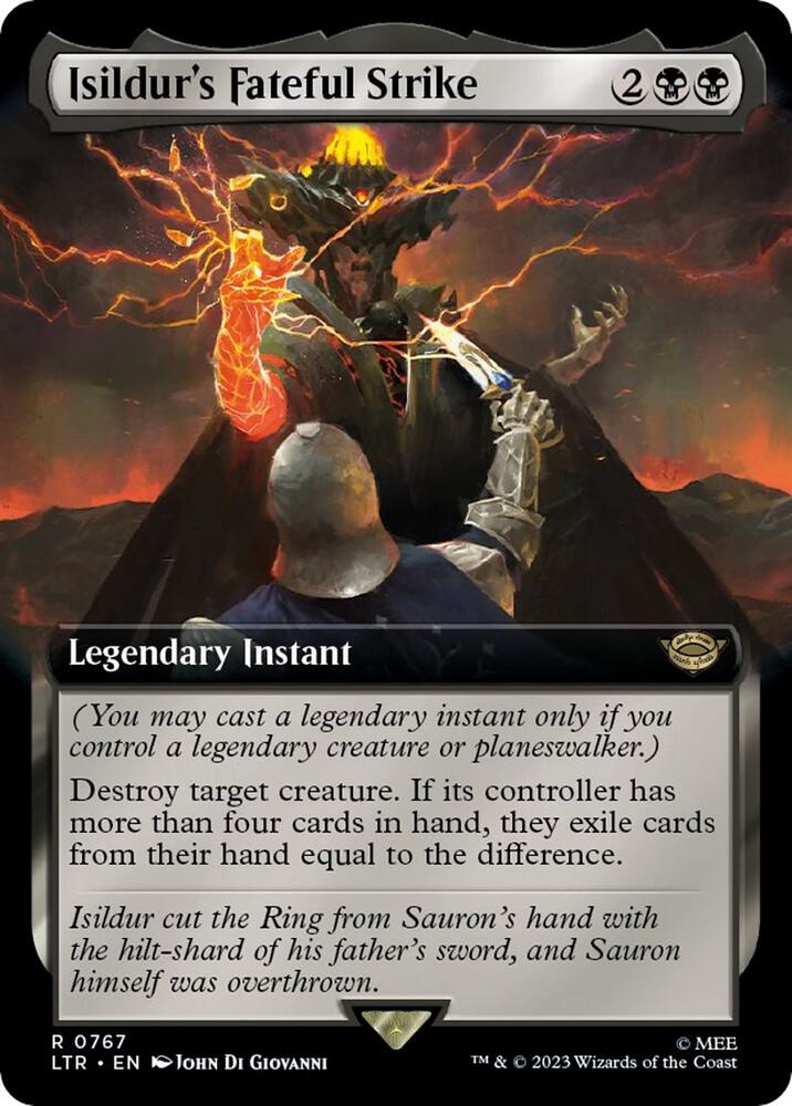 Isildur's Fateful Strike (Extended Art) (Surge Foil) 767 card from Universes Beyond: The Lord of the Rings: Tales of Middle-earth