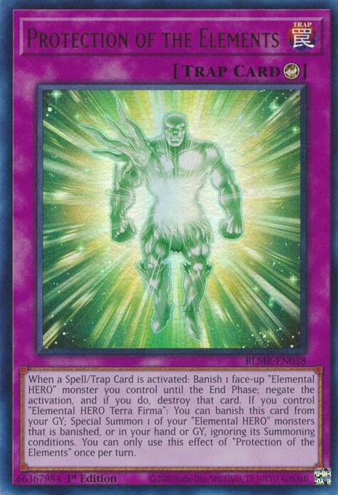 Protection of the Elements BLMR-EN038 card from Battles of Legend: Monstrous Revenge