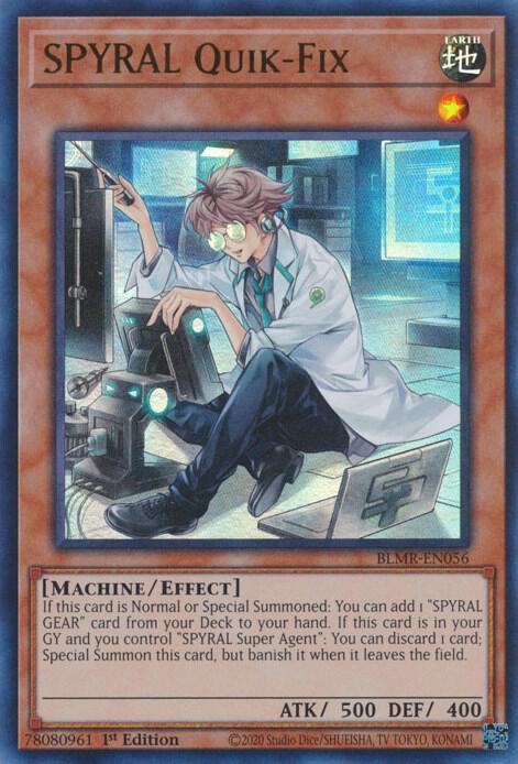 SPYRAL Quik-Fix BLMR-EN056 card from Battles of Legend: Monstrous Revenge