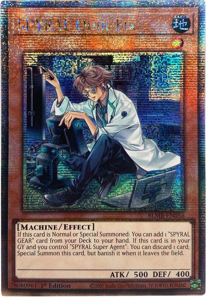 SPYRAL Quik-Fix (Quarter Century Secret Rare) BLMR-EN056 card from Battles of Legend: Monstrous Revenge