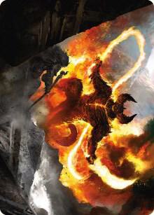 The Balrog, Flame of Udun Art Card 36 card from Art Series: Universes Beyond: The Lord of the Rings: Tales of Middle-earth