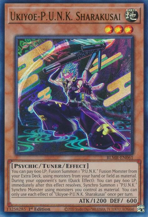 Ukiyoe-P.U.N.K. Sharakusai BLMR-EN061 card from Battles of Legend: Monstrous Revenge