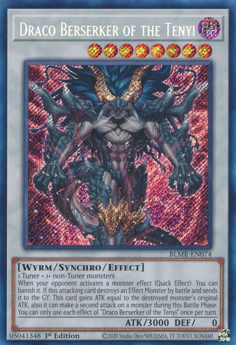 Draco Berserker of the Tenyi BLMR-EN074 card from Battles of Legend: Monstrous Revenge