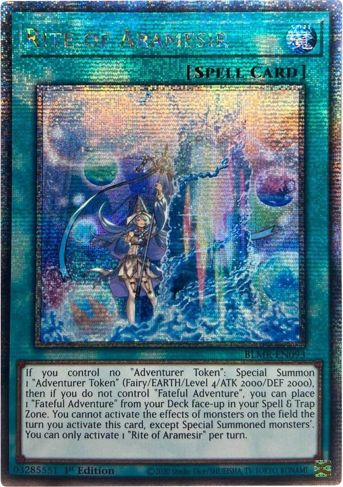Rite of Aramesir (Quarter Century Secret Rare) BLMR-EN093 card from Battles of Legend: Monstrous Revenge