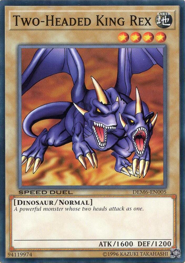 Two-Headed King Rex DEM6-EN005 card from Speed Duel Demo Deck 2020