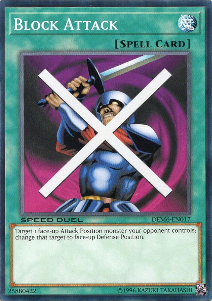 Block Attack DEM6-EN017 card from Speed Duel Demo Deck 2020