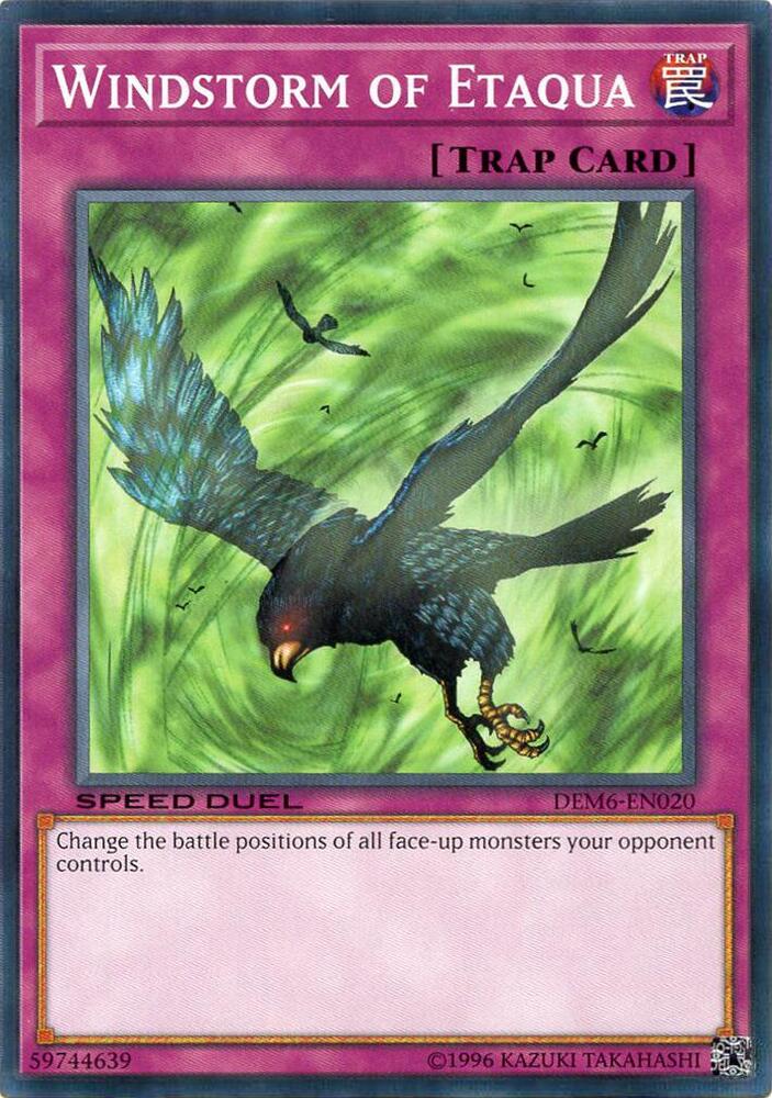 Windstorm of Etaqua DEM6-EN020 card from Speed Duel Demo Deck 2020