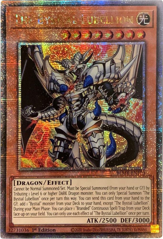 The Bystial Lubellion (Quarter Century Secret Rare) BLMR-EN103 card from Battles of Legend: Monstrous Revenge