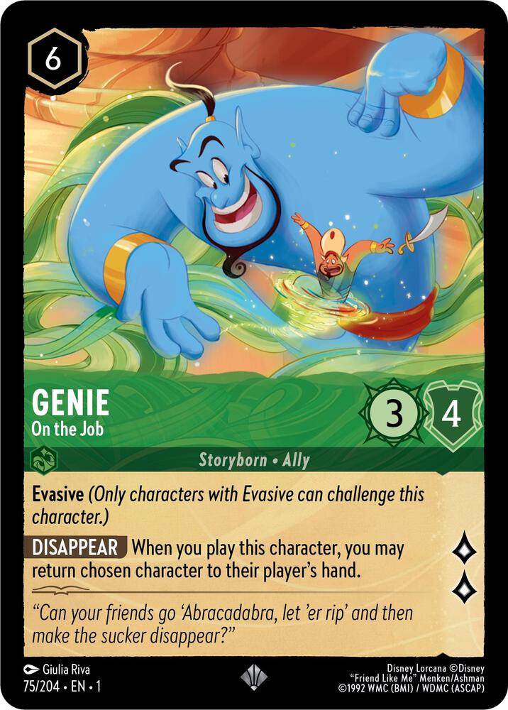 Genie - On the Job 75/204 card from The First Chapter