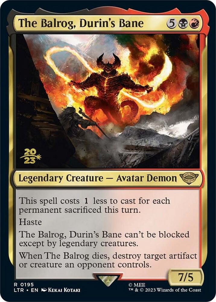 The Balrog, Durin's Bane 195 card from Prerelease Cards