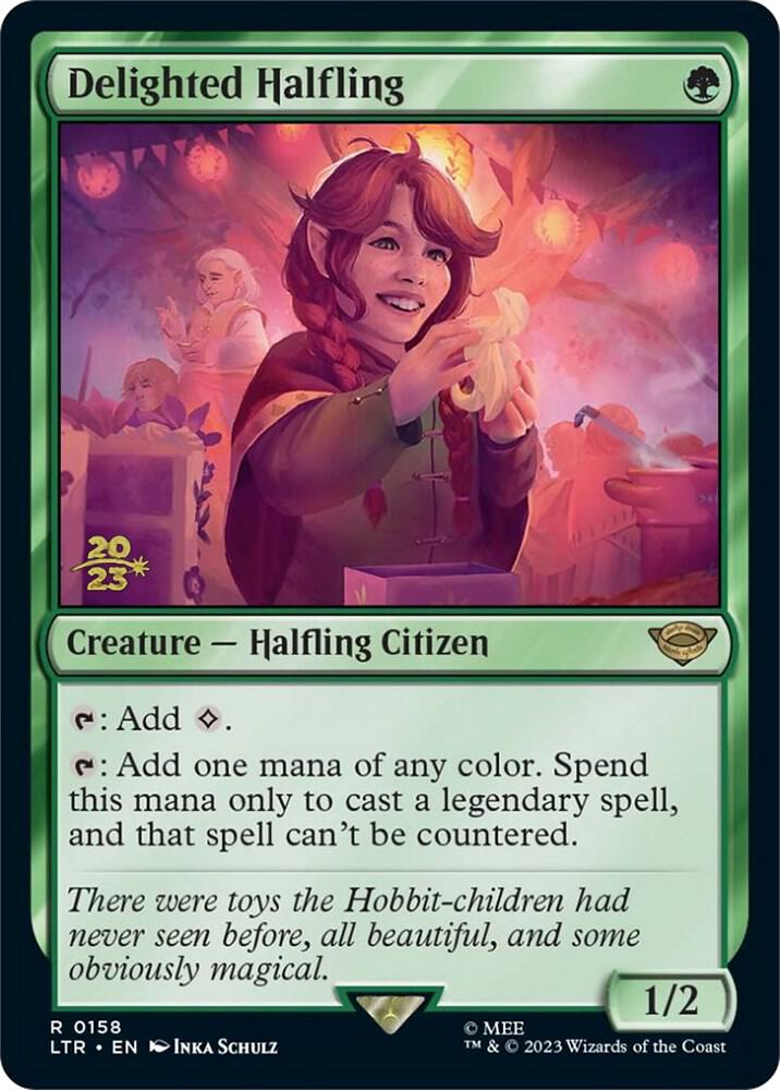 Delighted Halfling 158 card from Prerelease Cards