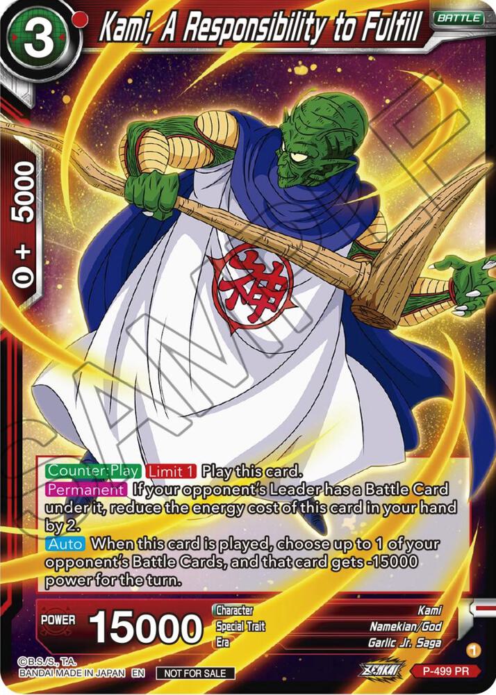 Kami, A Responsibility to Fulfill (Zenkai Series Tournament Pack Vol.4) P-499 card from Tournament Promotion Cards