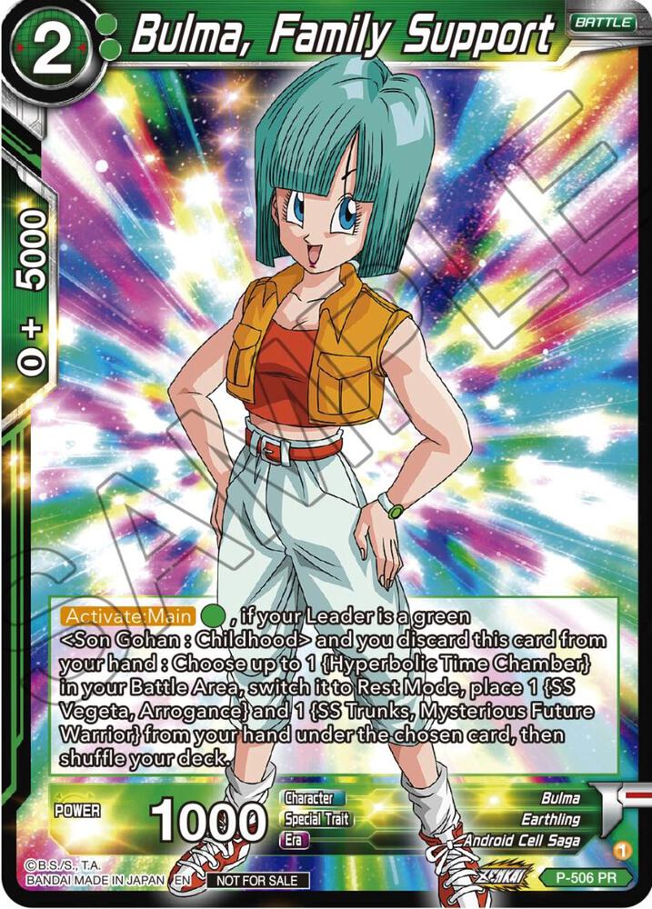 Bulma, Family Support (Zenkai Series Tournament Pack Vol.4) P-506 card from Tournament Promotion Cards