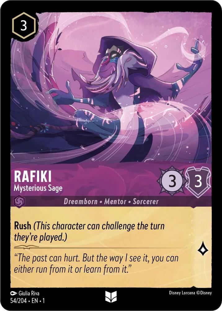 Rafiki - Mysterious Sage 54/204 card from The First Chapter