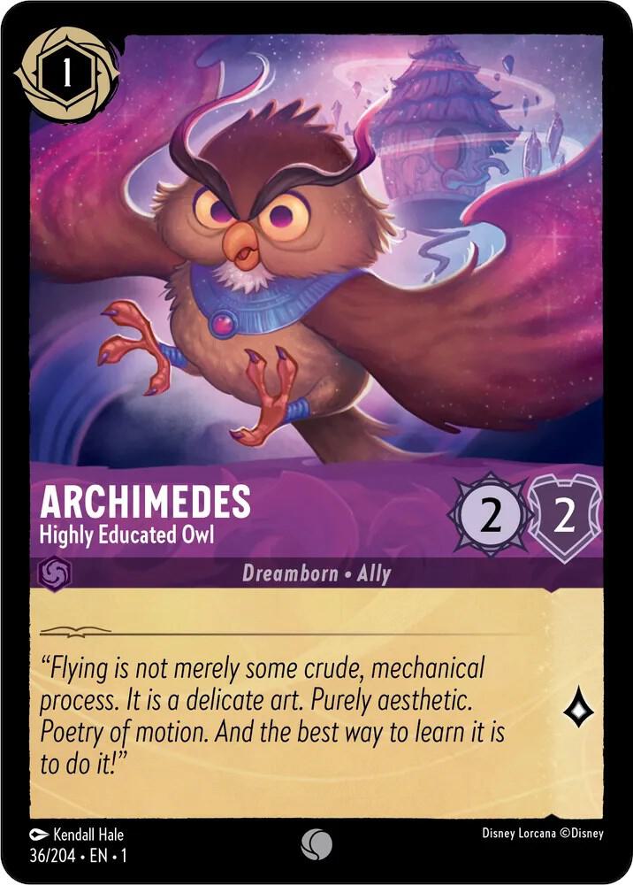 Archimedes - Highly Educated Owl 36/204 card from The First Chapter