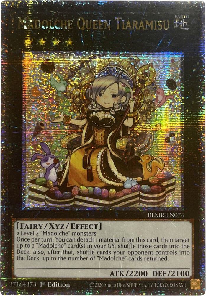 Madolche Queen Tiaramisu (Quarter Century Secret Rare) BLMR-EN076 card from Battles of Legend: Monstrous Revenge
