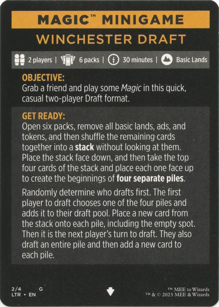 Magic Minigame: Winchester Draft 2 card from Universes Beyond: The Lord of the Rings: Tales of Middle-earth