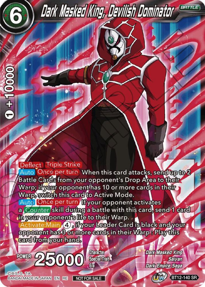Dark Masked King, Devilish Dominator (Championship Selection Pack 2023 Vol.2) (Silver Foil) BT12-140 card from Tournament Promotion Cards