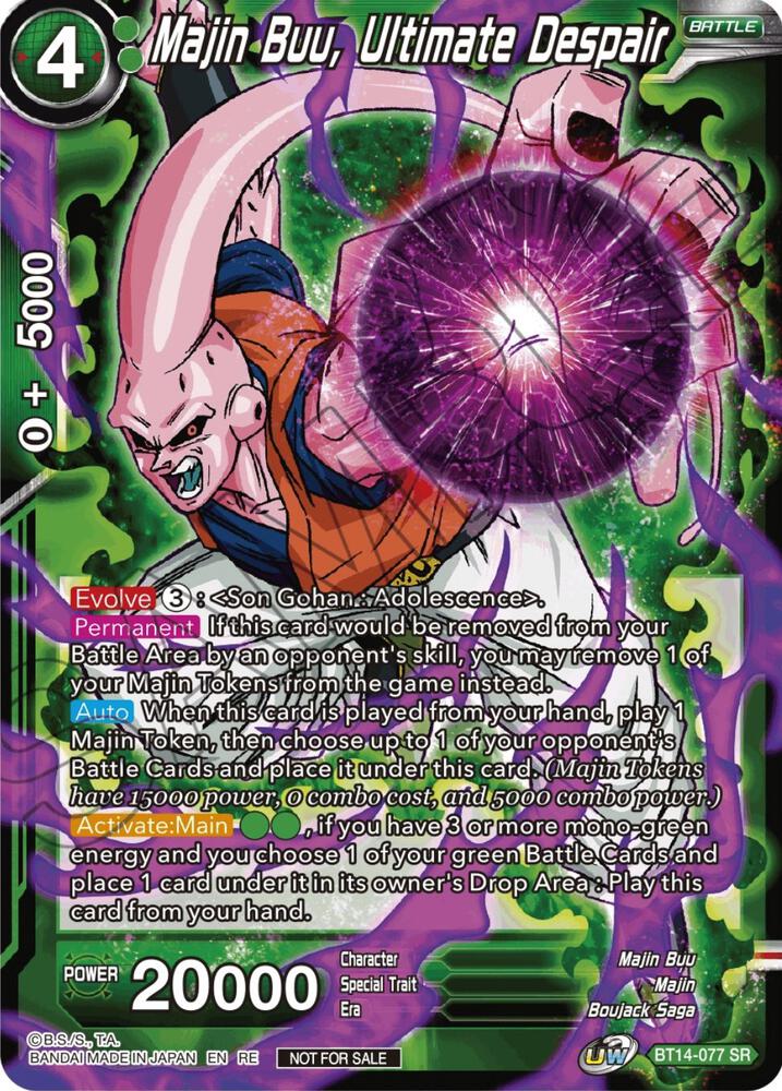Majin Buu, Ultimate Despair (Championship Selection Pack 2023 Vol.2) (Silver Foil) BT14-077 card from Tournament Promotion Cards