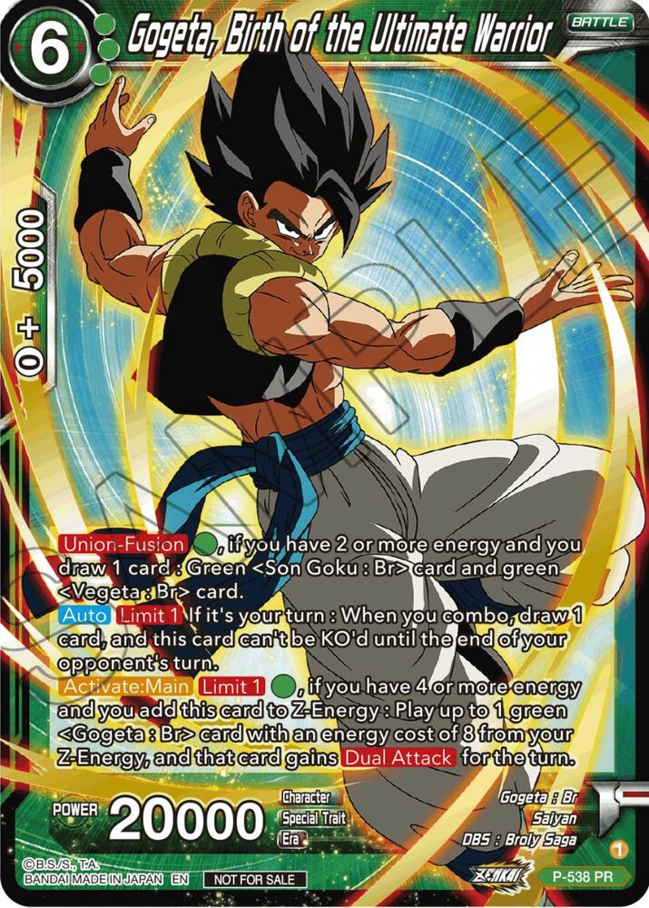 Gogeta, Birth of the Ultimate Warrior (Championship Selection Pack 2023 Vol.2) (Gold-Stamped Silver Foil) P-538 card from Tournament Promotion Cards