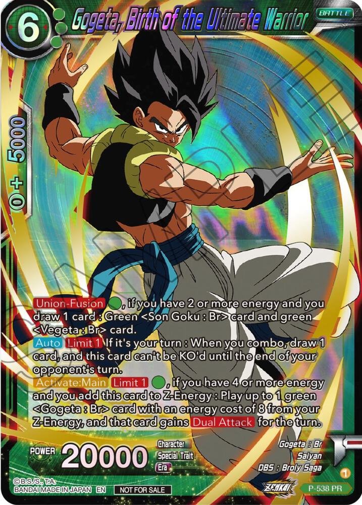 Gogeta, Birth of the Ultimate Warrior (Championship Selection Pack 2023 Vol.2) (Gold-Stamped Shatterfoil) P-538 card from Tournament Promotion Cards