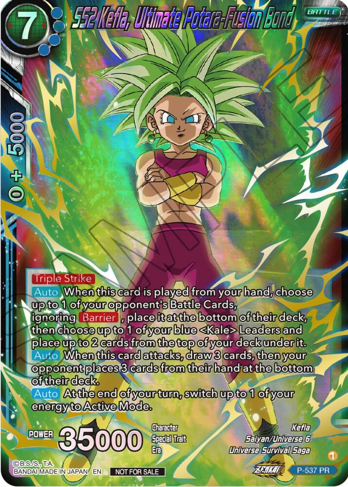 SS2 Kefla, Ultimate Potara-Fusion Bond (Championship Selection Pack 2023 Vol.2) (Gold-Stamped Shatterfoil) P-537 card from Tournament Promotion Cards