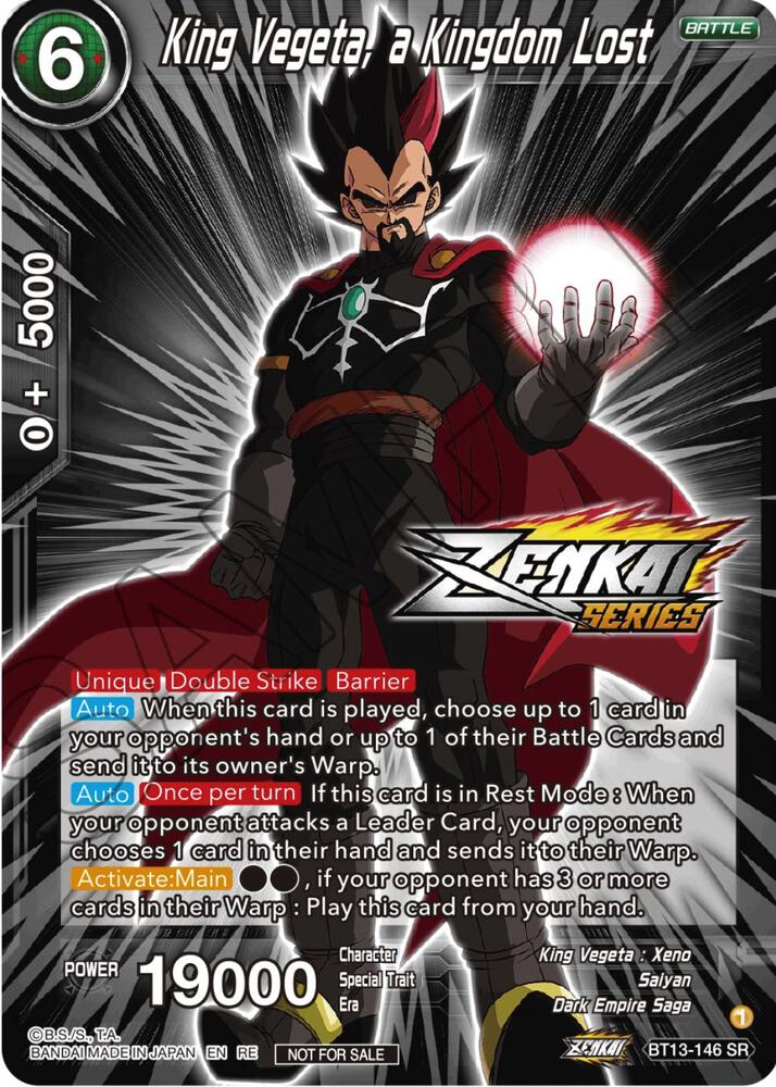 King Vegeta, a Kingdom Lost (Event Pack 12) BT13-146 card from Tournament Promotion Cards
