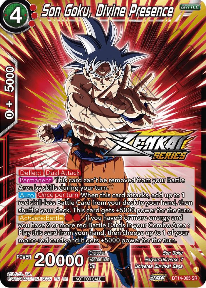 Son Goku, Divine Presence (Event Pack 12) BT14-005 card from Tournament Promotion Cards