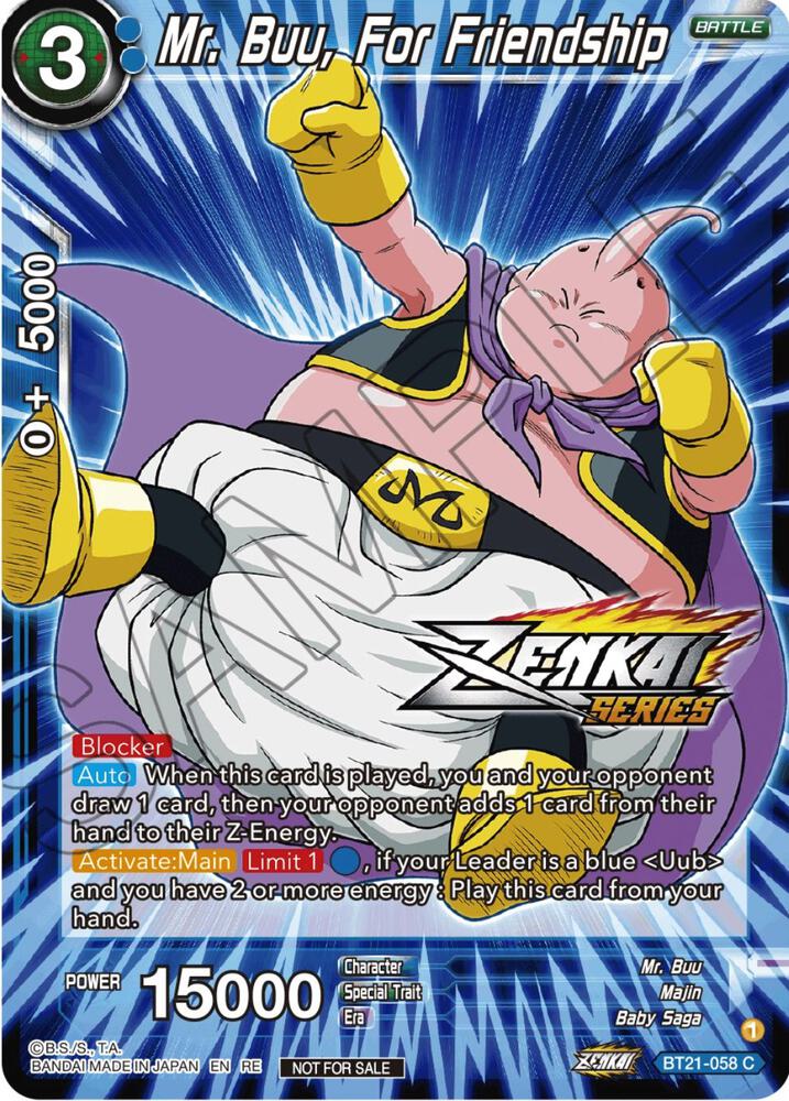Mr. Buu, For Friendship (Event Pack 12) BT21-058 card from Tournament Promotion Cards