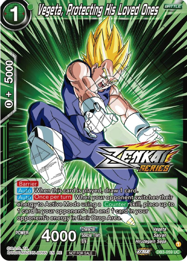 Vegeta, Protecting His Loved Ones (Event Pack 12) DB3-059 card from Tournament Promotion Cards