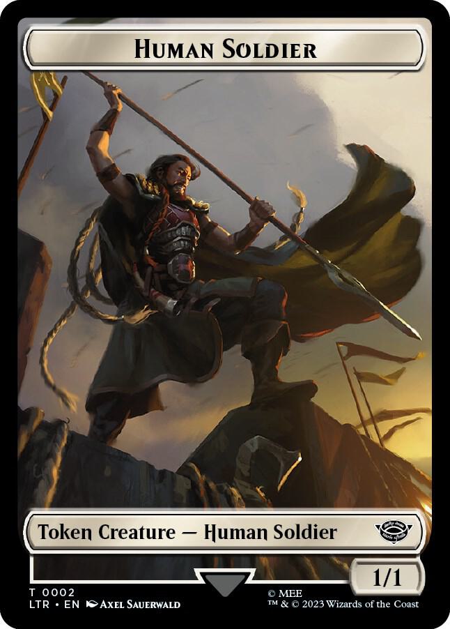 Human Soldier (0002) // Food Double-Sided Token 2 // 9 card from Universes Beyond: The Lord of the Rings: Tales of Middle-earth