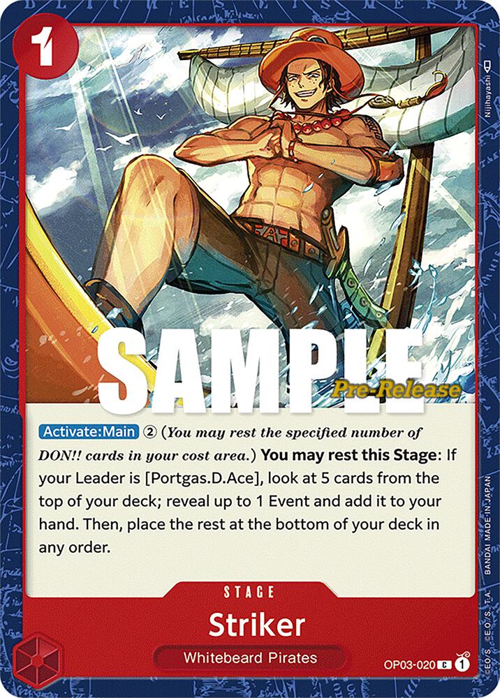 Striker OP03-020 card from Pillars of Strength Pre-Release Cards