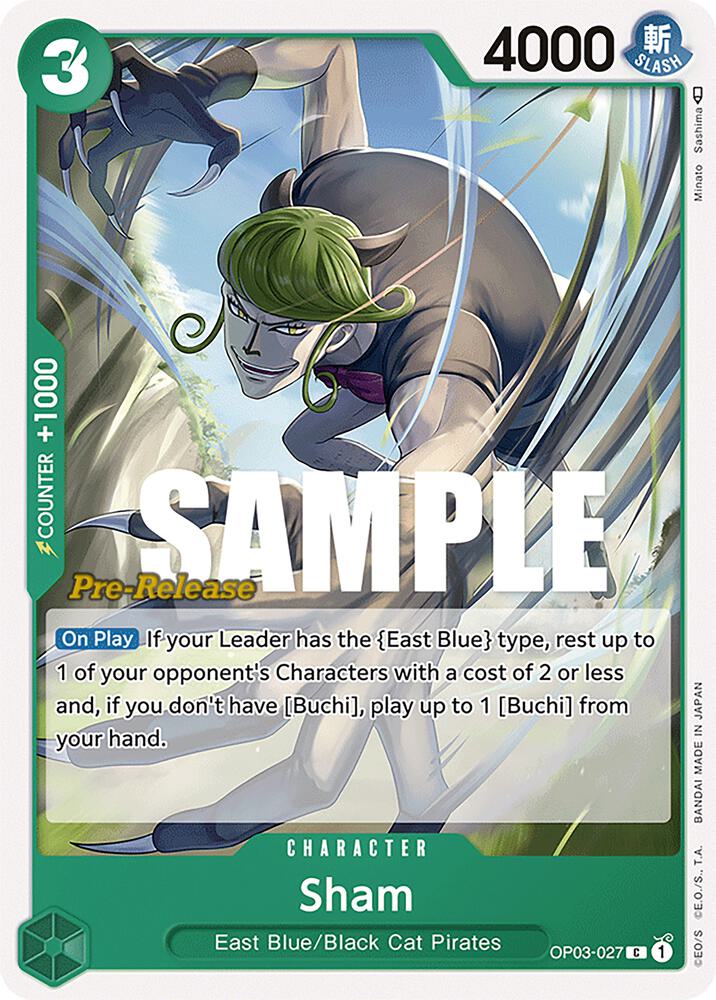 Sham OP03-027 card from Pillars of Strength Pre-Release Cards