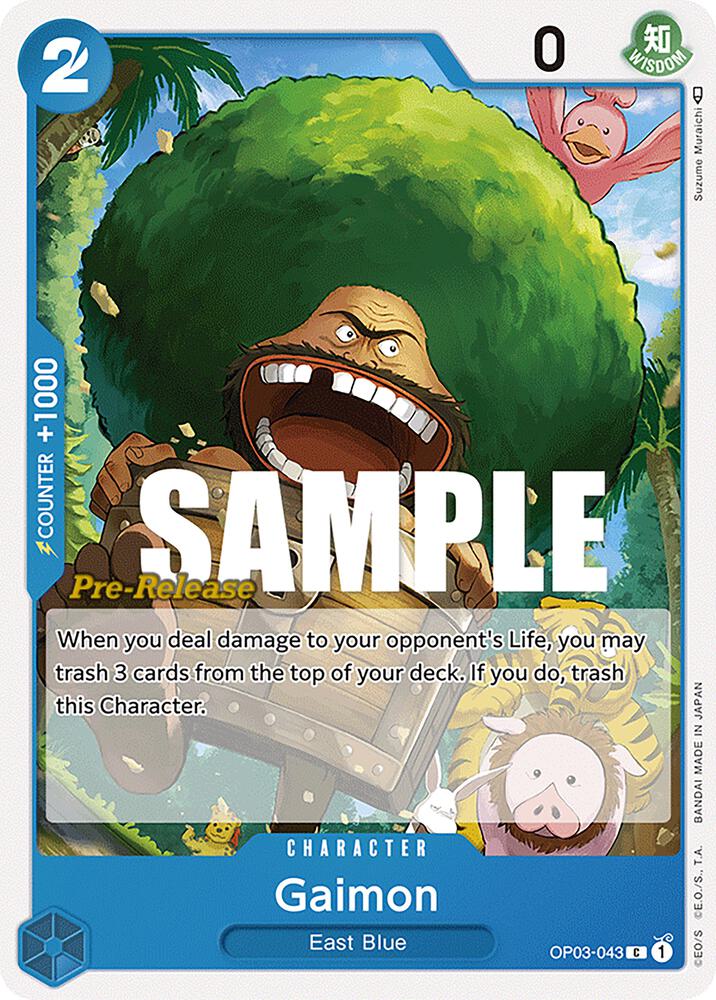Gaimon OP03-043 card from Pillars of Strength Pre-Release Cards