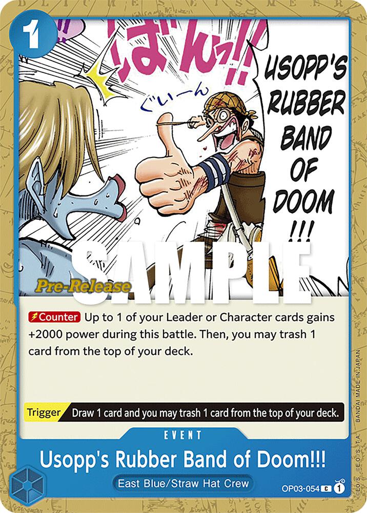 Usopp's Rubber Band of Doom!!! OP03-054 card from Pillars of Strength Pre-Release Cards