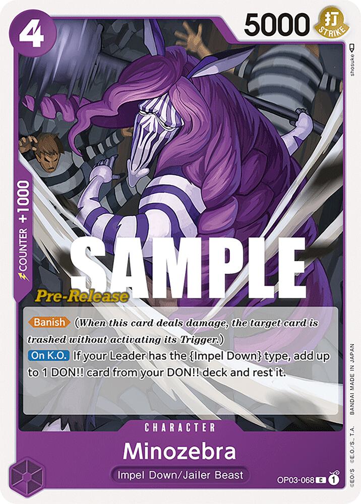 Minozebra OP03-068 card from Pillars of Strength Pre-Release Cards